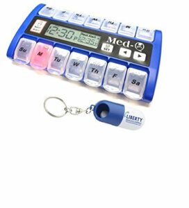MedQ Daily Pill Box Reminder with Flashing Light and Beeping Alarm
